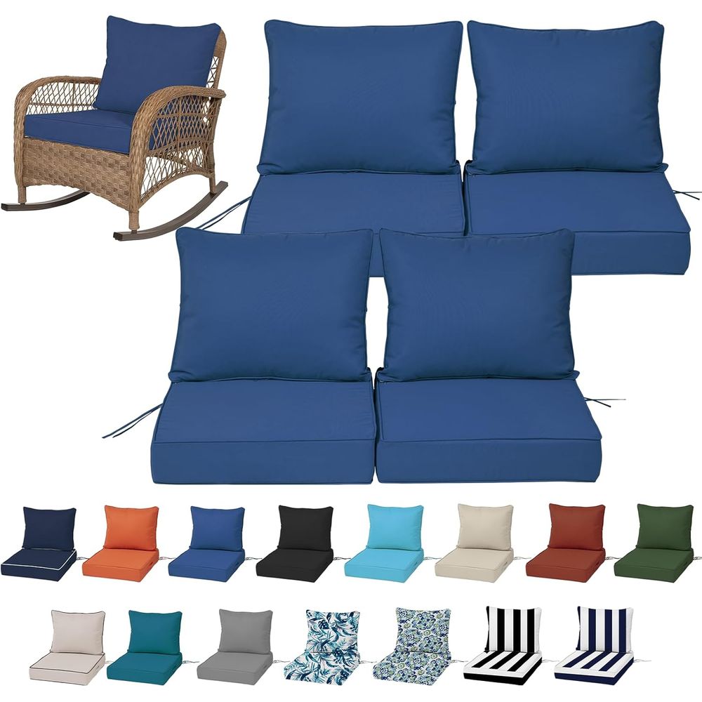 Outdoor Furniture Waterproof - Conjunto de 4 Almofadas Profundas para