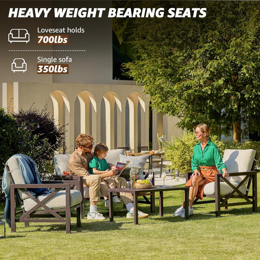 Outdoor Furniture One Piece - Conjunto de pátio de quatro peças,