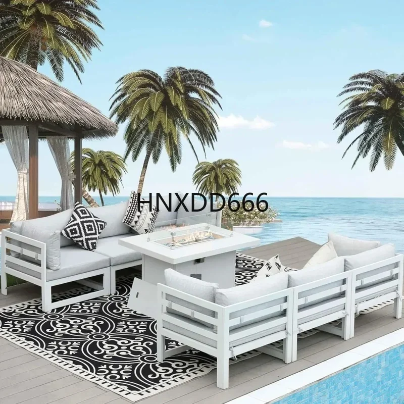 Outdoor Furniture With Fire Pit Table - Conjunto de conversação para pátio externo