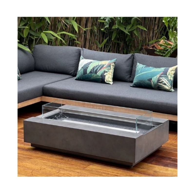 Outdoor Furniture With Fire Pit Table - Conjunto de Móveis Externos Modernos em