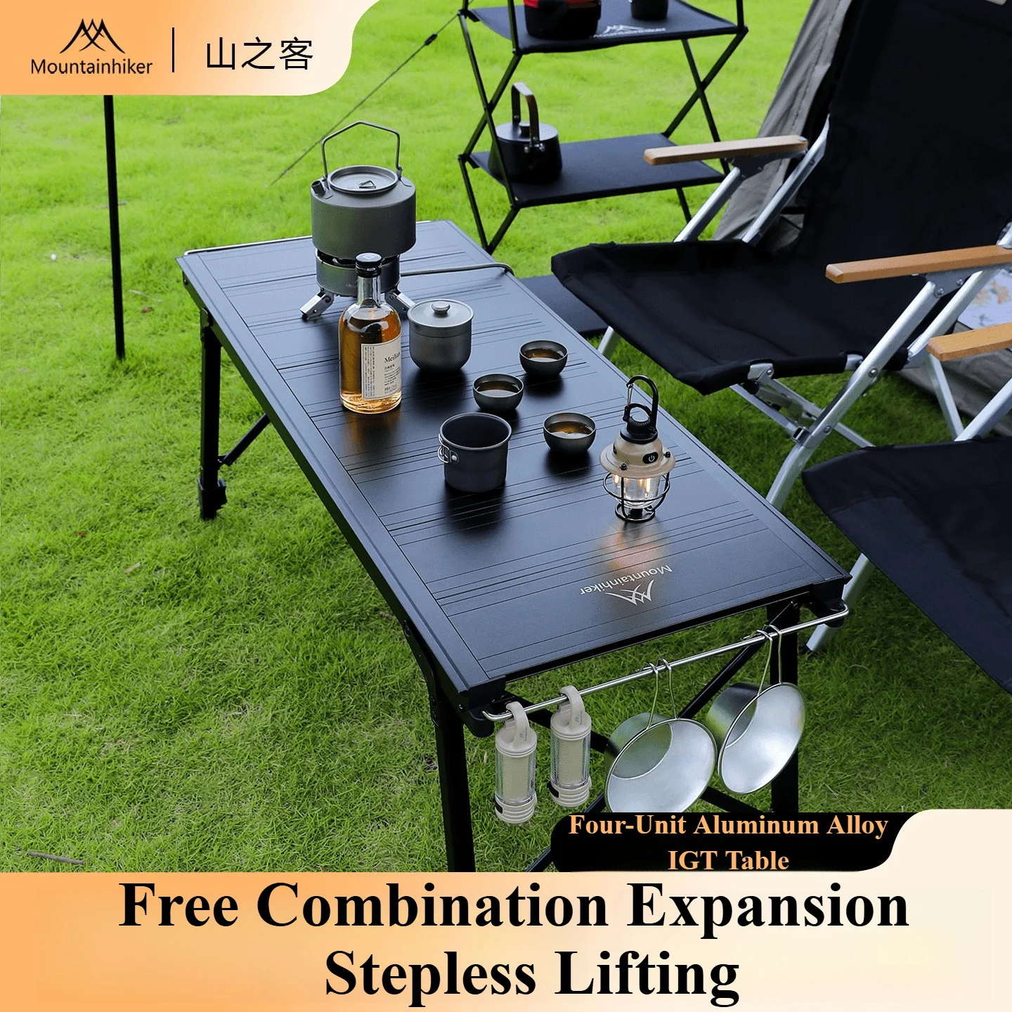 Folding Picnic Table - Mountainhiker acampamento dobrável elevador removível multi