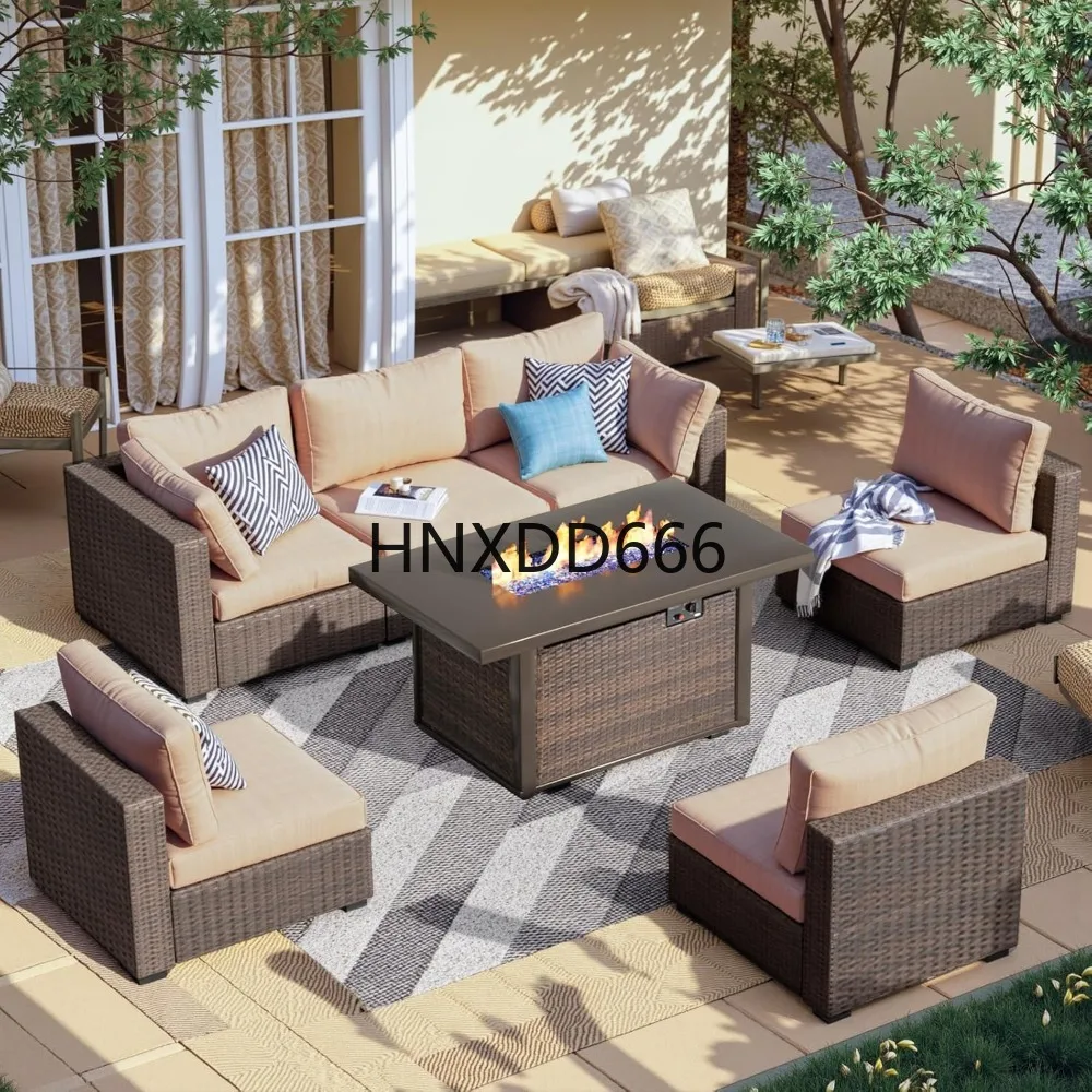 Outdoor Furniture With Fire Pit Table - Conjunto de Móveis para Pátio com