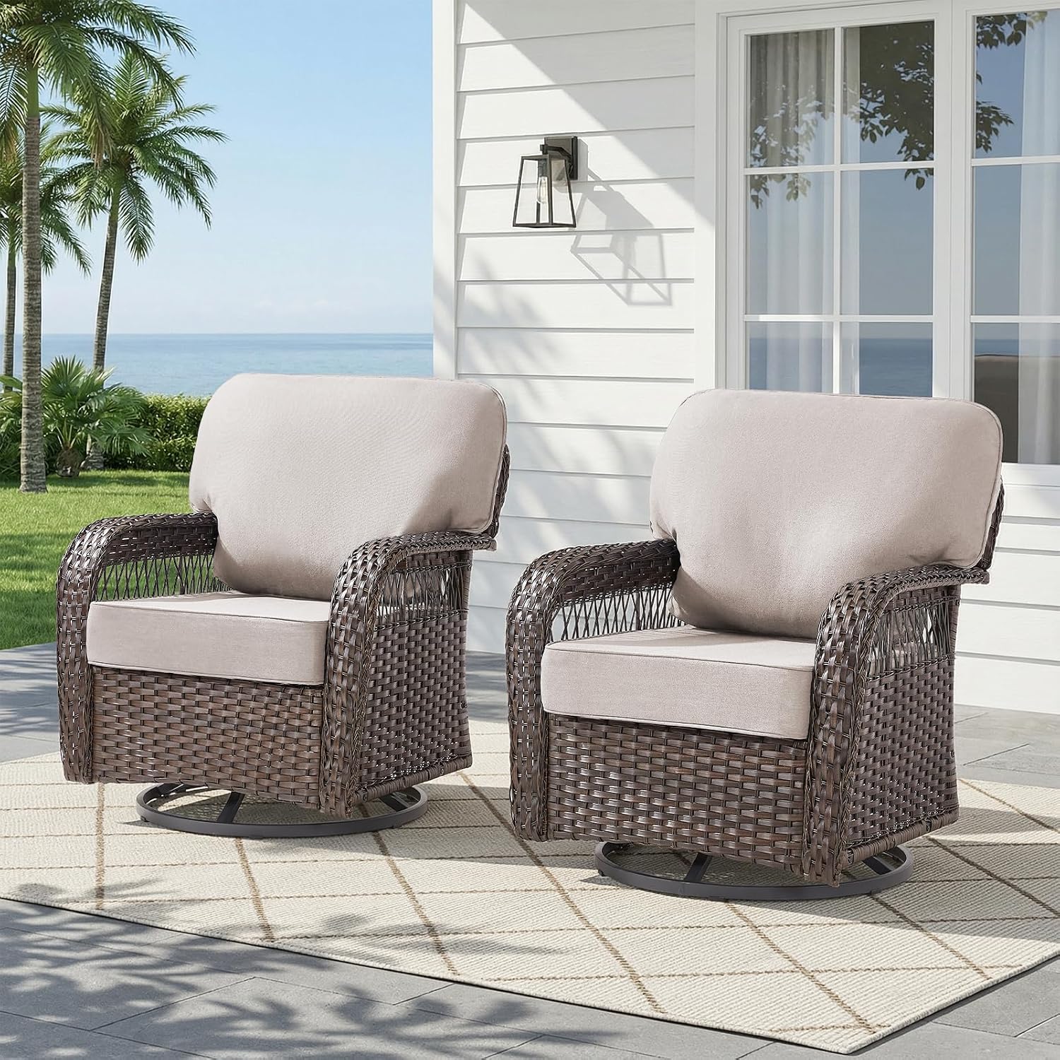 Deck Chair Lounger - Conjunto de 2 Cadeiras de Balanço