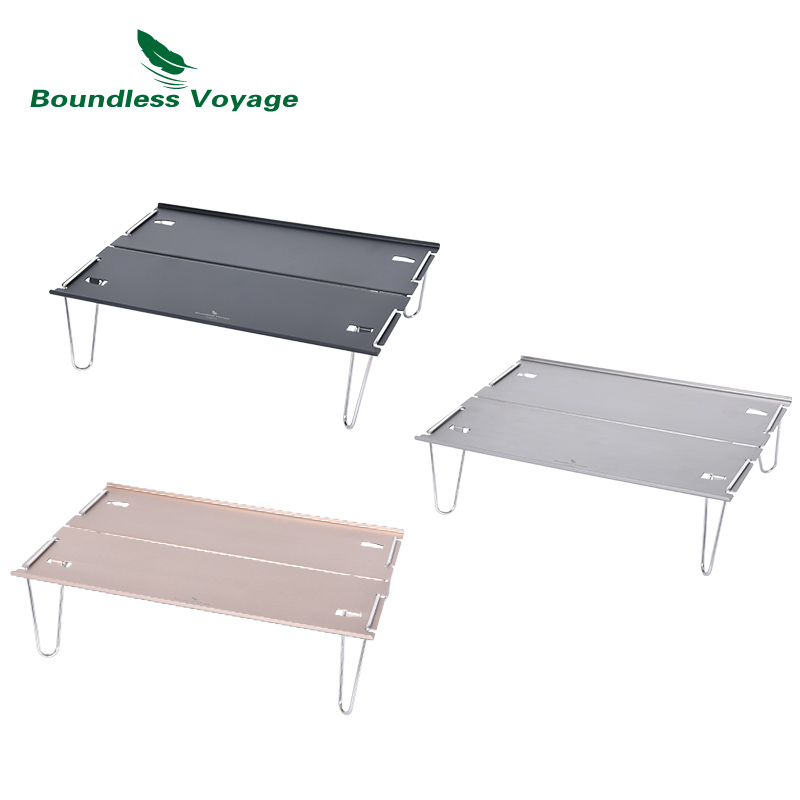 Folding Picnic Table - Mesa de acampamento sem bordas, leve,