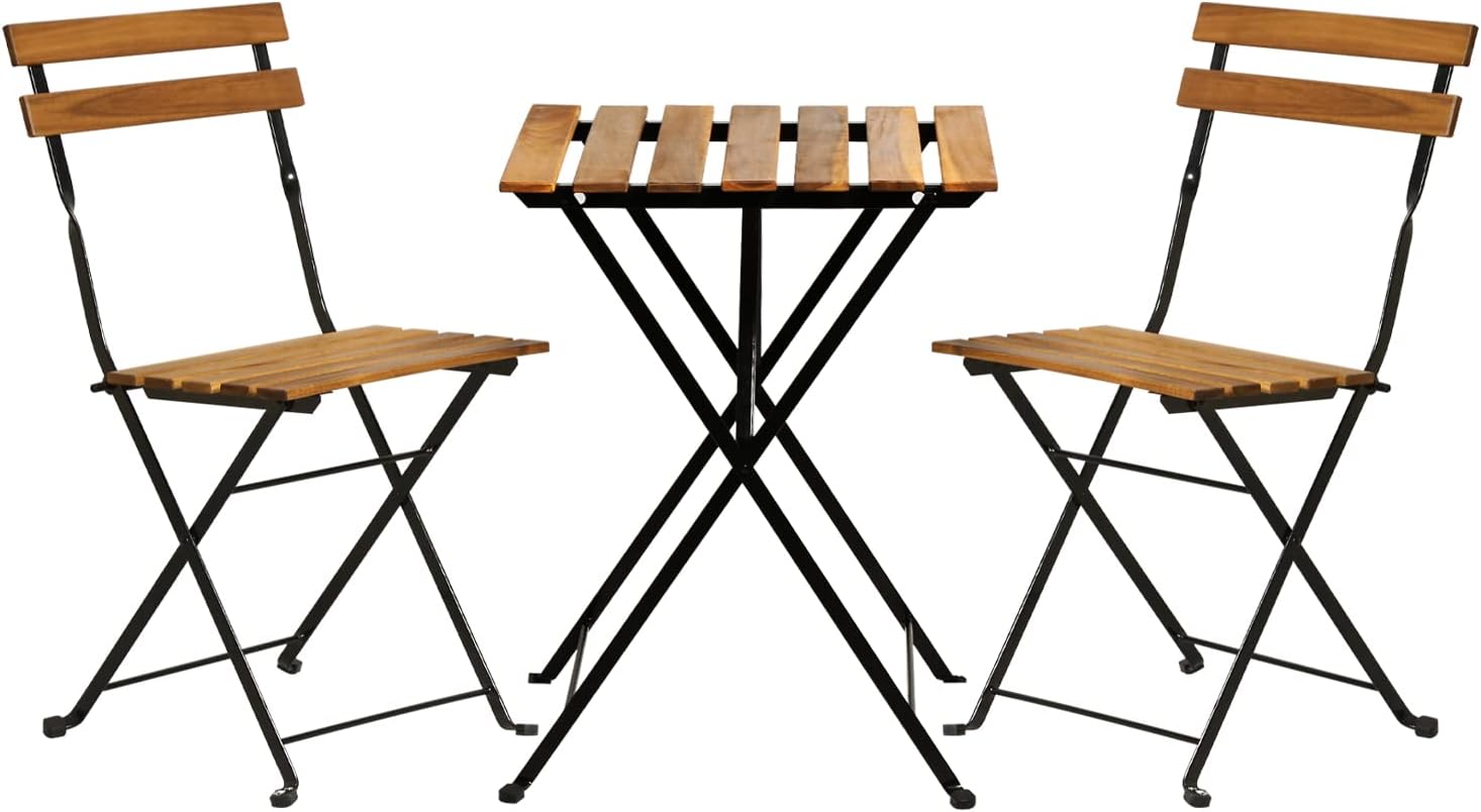 Outdoor Furniture Balcony - Conjunto de bistrô dobrável de 3