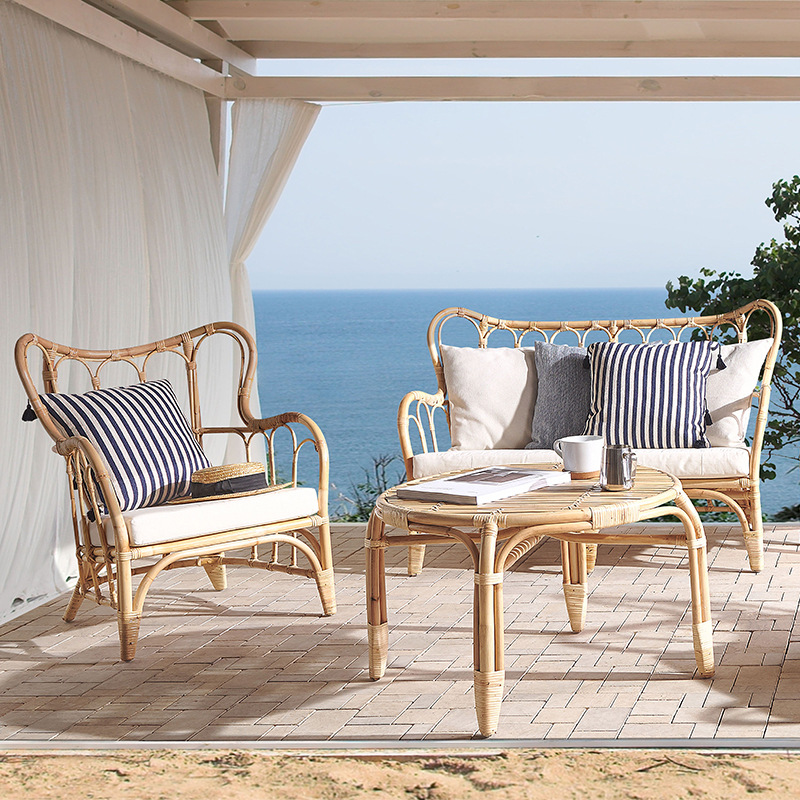 Outdoor Furniture Indonesia - Sofá de Rattan Natural para Exterior,