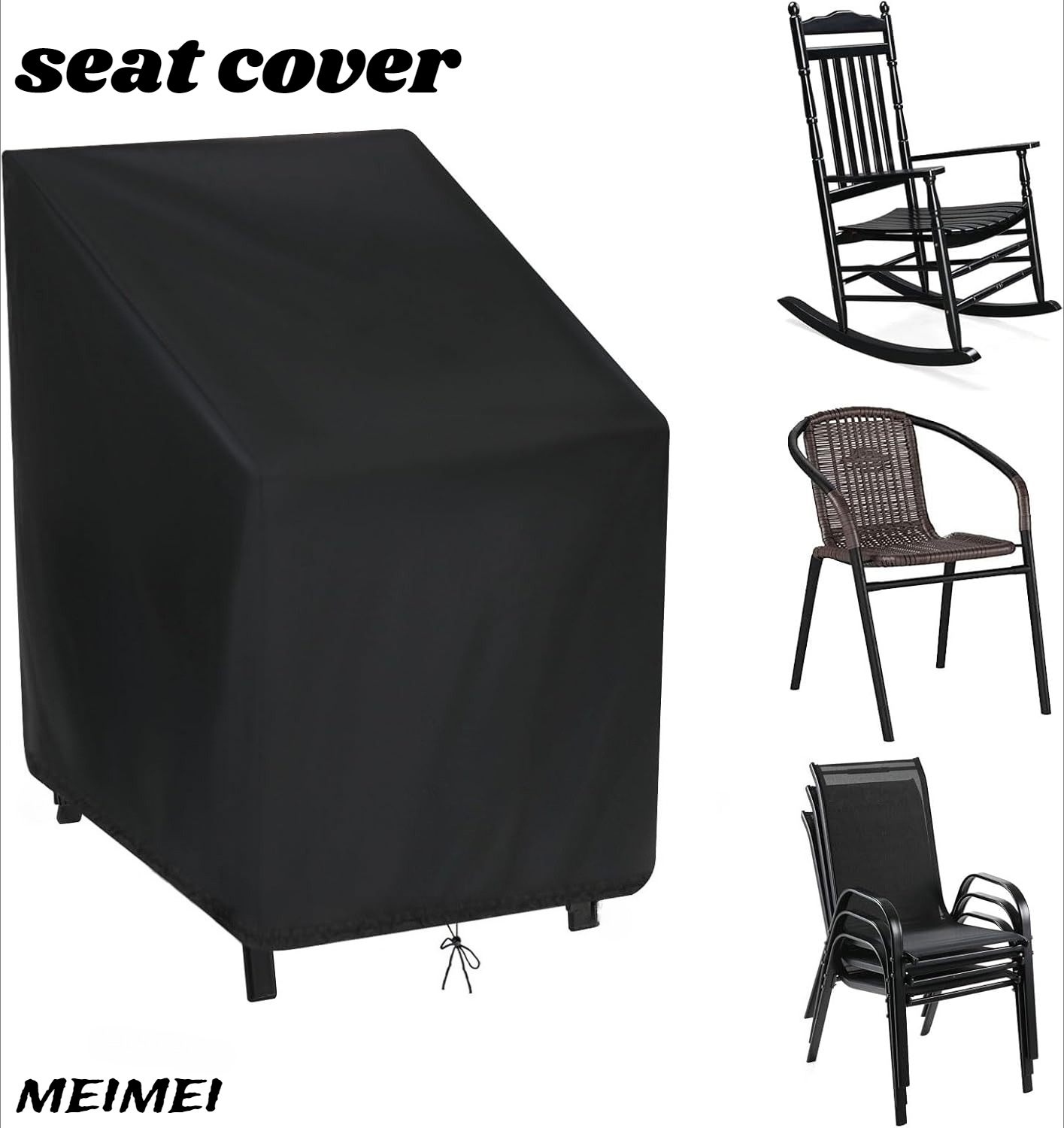 Outdoor Furniture Waterproof - Cadeira empilhada capa de poeira saco