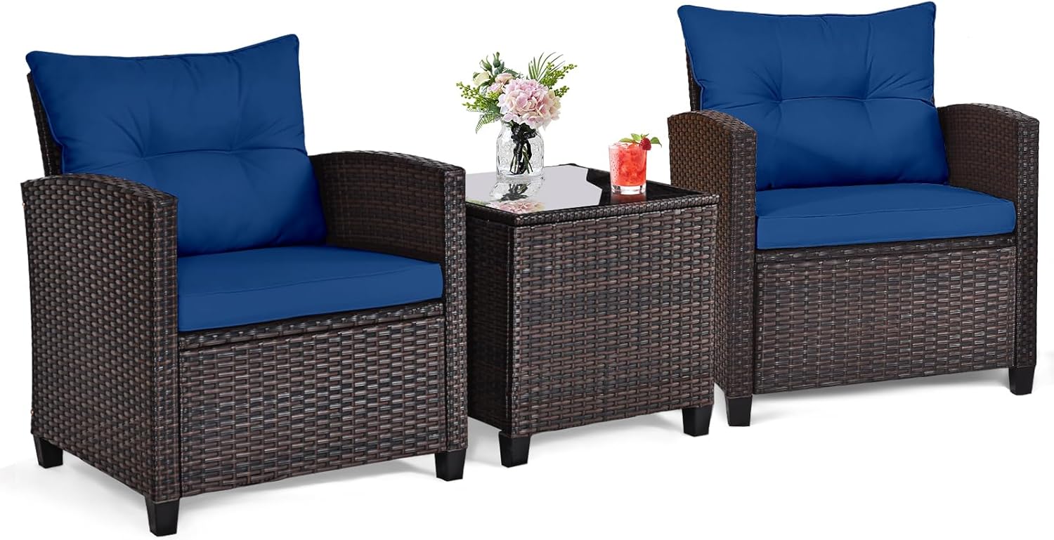 Outdoor Furniture Balcony - Conjunto bistrô de 3 peças em