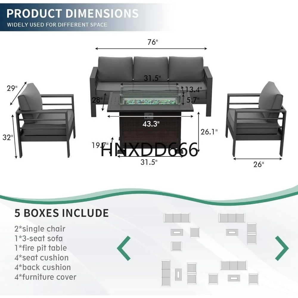 Conjunto de Móveis para Pátio  - Outdoor Furniture With Fire Pit Table avaliação e preço