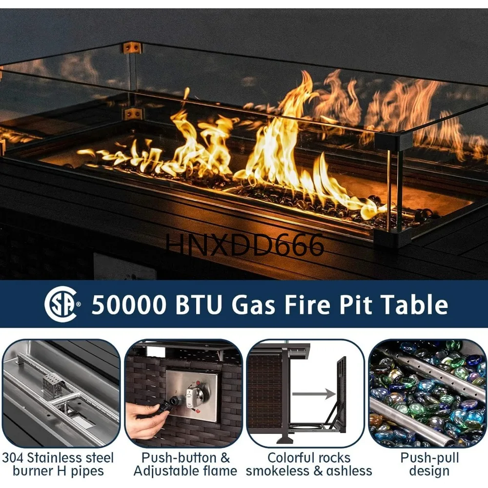 Conjunto de Móveis para Pátio  - Outdoor Furniture With Fire Pit Table avaliação e preço