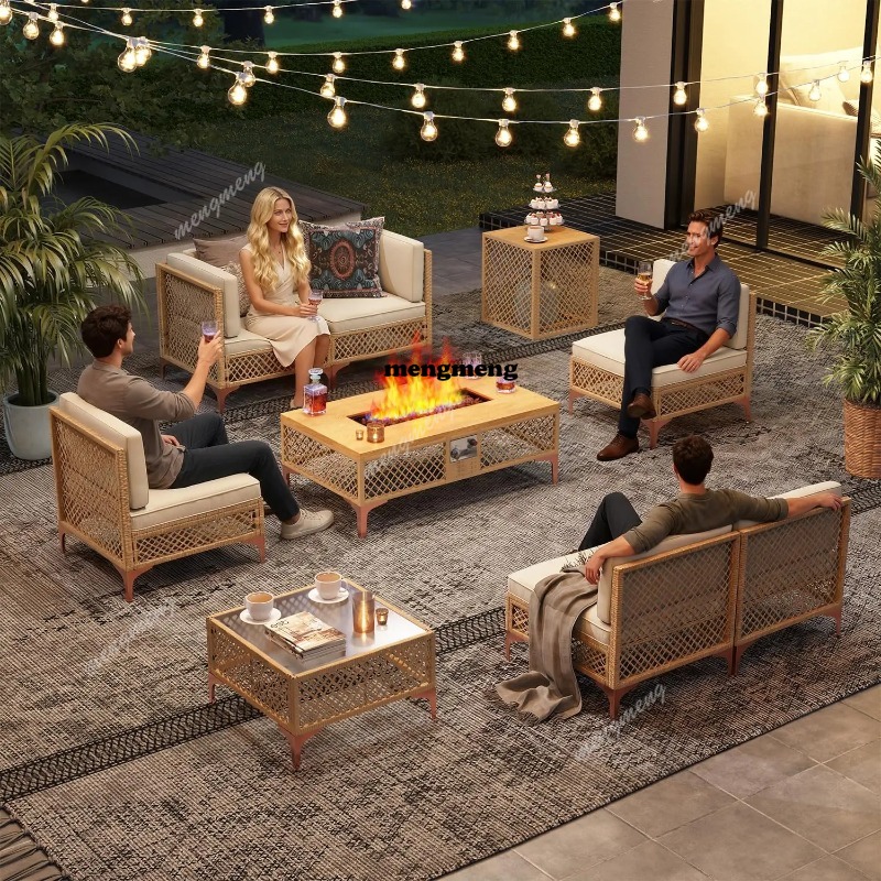 Conjunto de Móveis para Pátio  - Outdoor Furniture With Fire Pit Table avaliação e preço