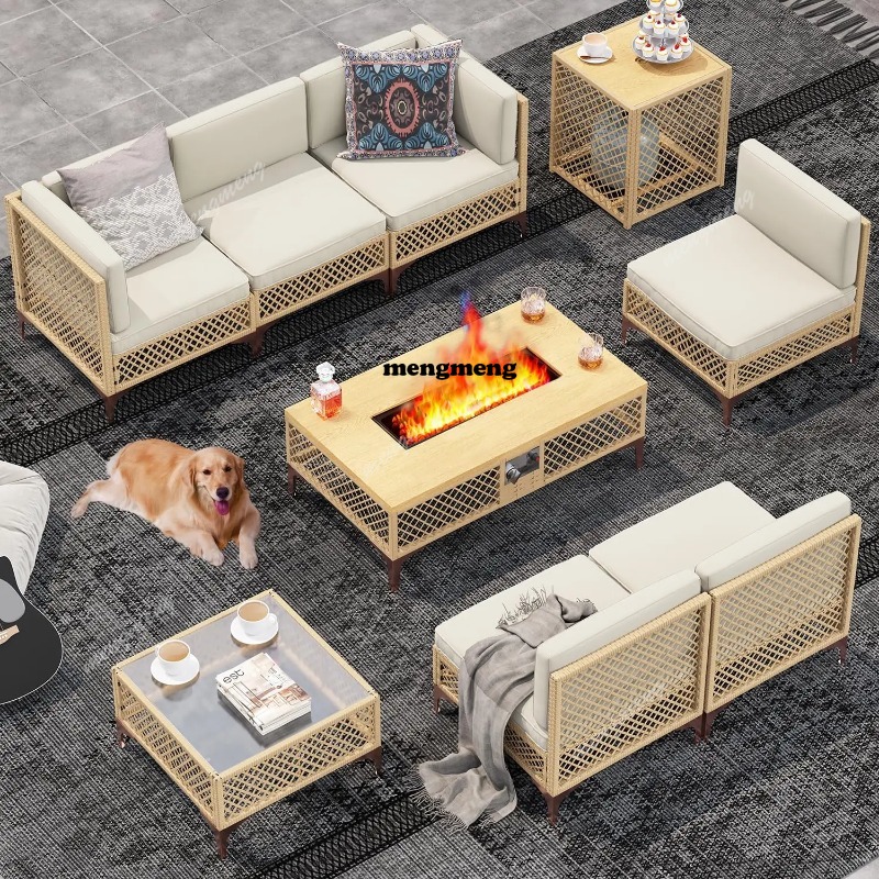 Conjunto de Móveis para Pátio  - Outdoor Furniture With Fire Pit Table avaliação e preço