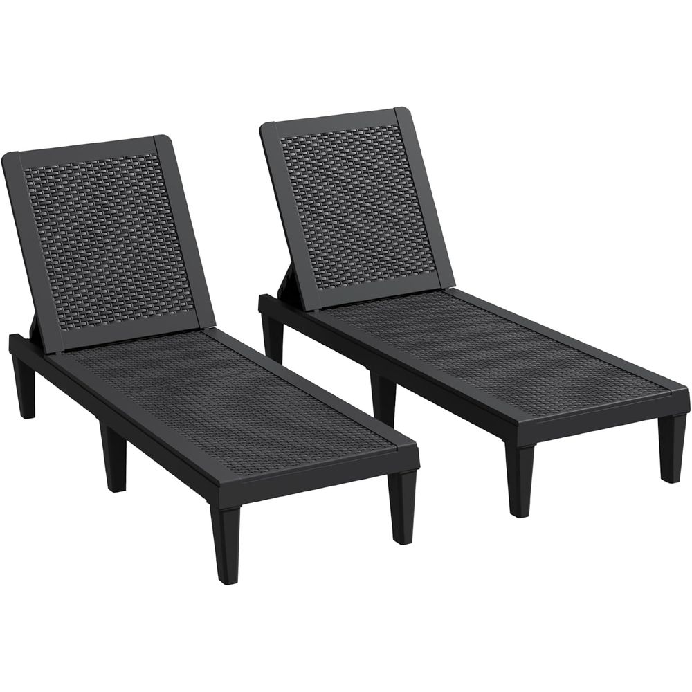 Conjunto de 2 Cadeiras com Enc - Deck Chair Lounger avaliação e preço