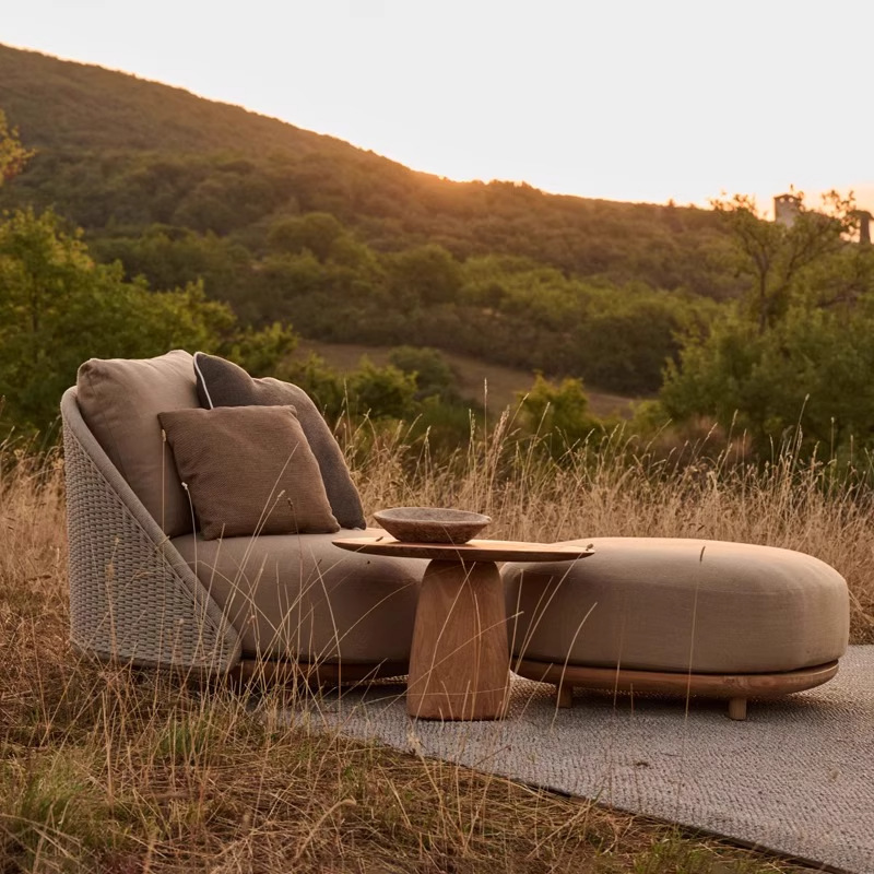 Sofá nórdico de teca para área - Outdoor Furniture Balcony avaliação e preço