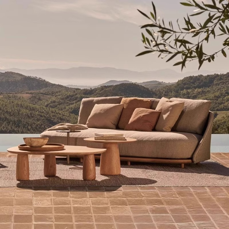 Sofá nórdico de teca para área - Outdoor Furniture Balcony avaliação e preço