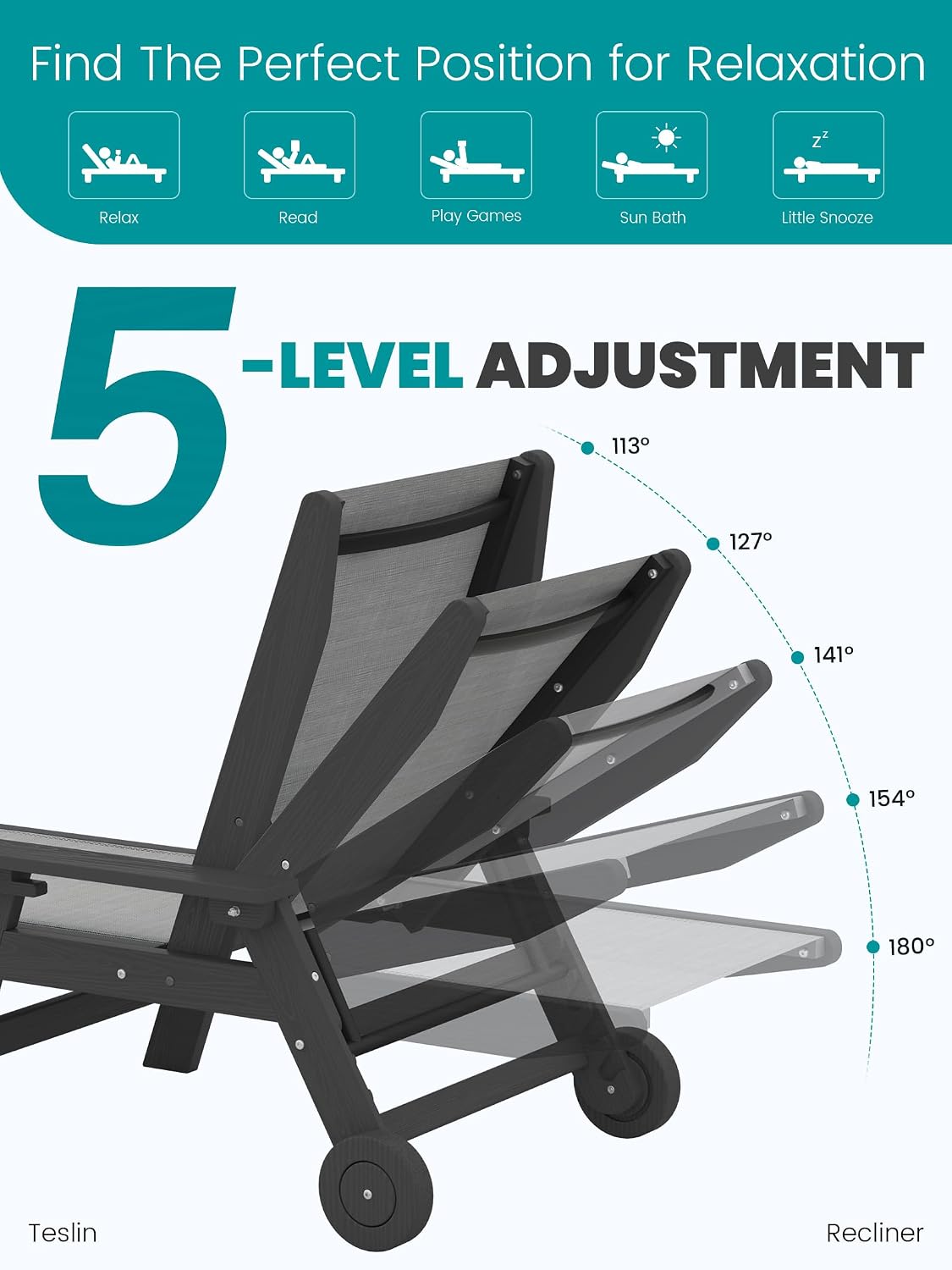 Conjunto de 2 Espreguiçadeiras - Deck Chair Lounger avaliação e preço