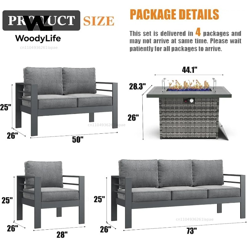 Conjunto de Móveis Modernos de - Outdoor Furniture With Fire Pit Table avaliação e preço