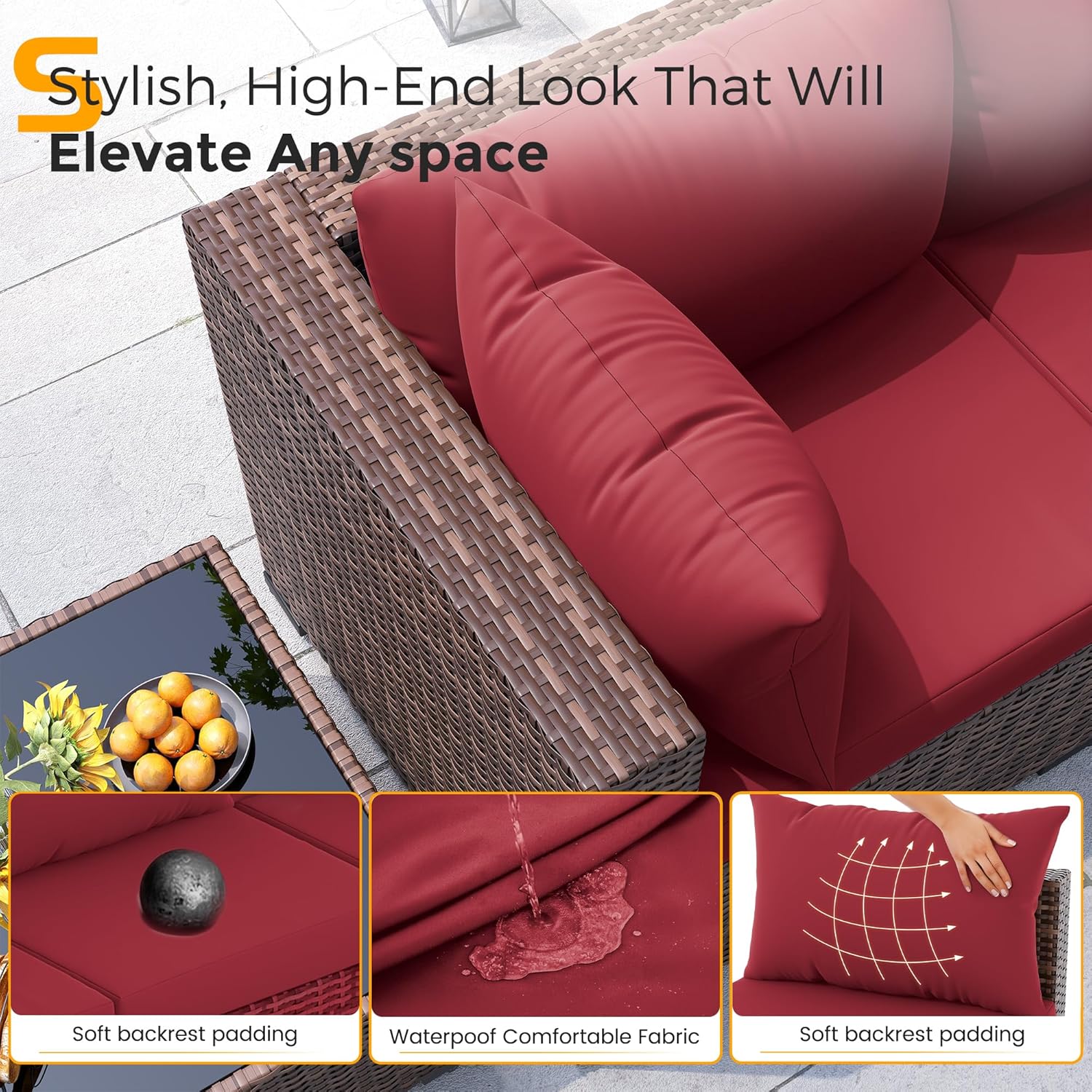 Conjunto de Sofá Seccional de  - Outdoor Furniture With Fire Pit avaliação e preço