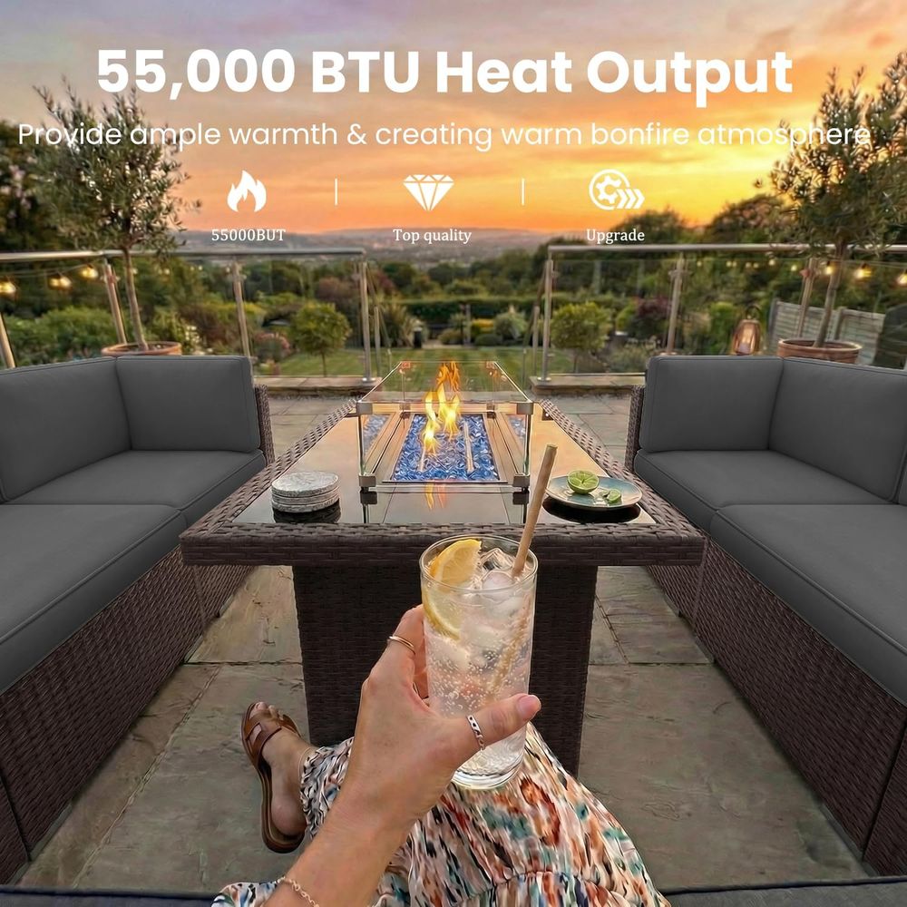 Conjunto de Móveis para Pátio  - Outdoor Furniture With Fire Pit Table avaliação e preço