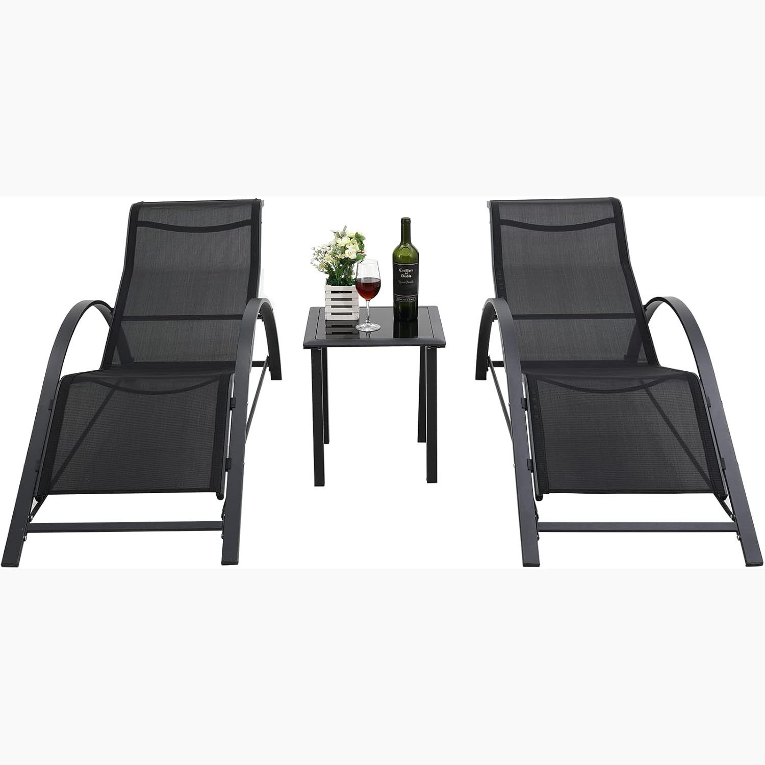 Conjunto de 3 espreguiçadeiras - Deck Chair Lounger avaliação e preço