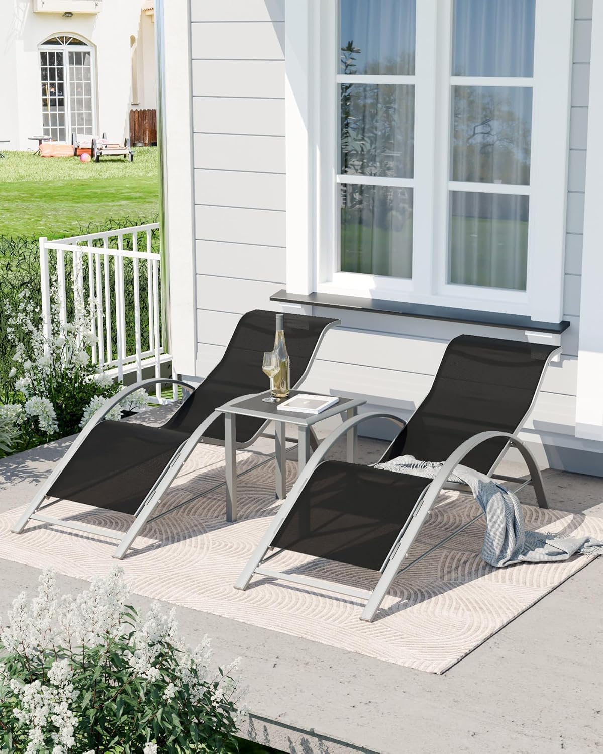 Conjunto de 3 espreguiçadeiras - Deck Chair Lounger avaliação e preço