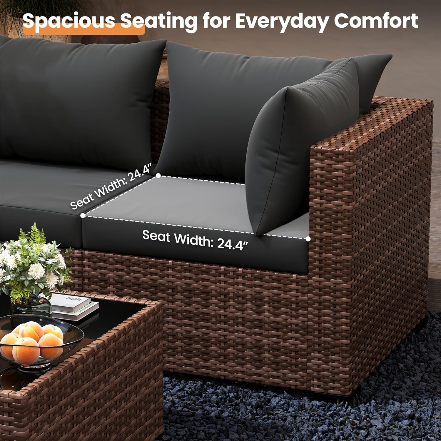 Conjunto de Sofá Seccional par - Outdoor Furniture With Fire Pit Table avaliação e preço