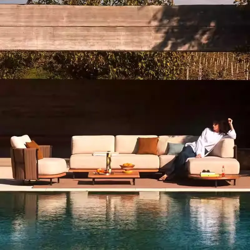 Sofá de vime nórdico para exte - Outdoor Furniture Designer avaliação e preço
