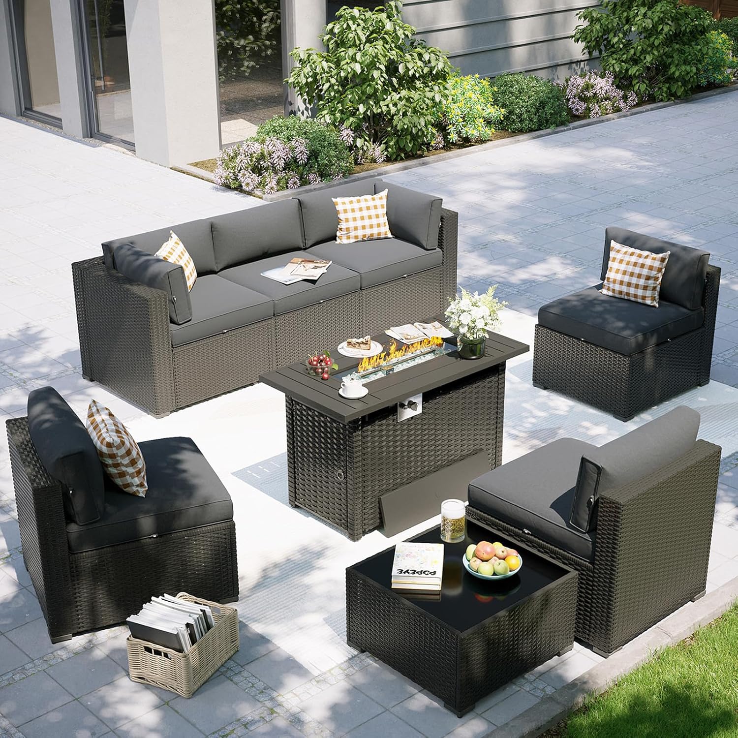Conjunto de Móveis para Pátio  - Outdoor Furniture With Fire Pit avaliação e preço