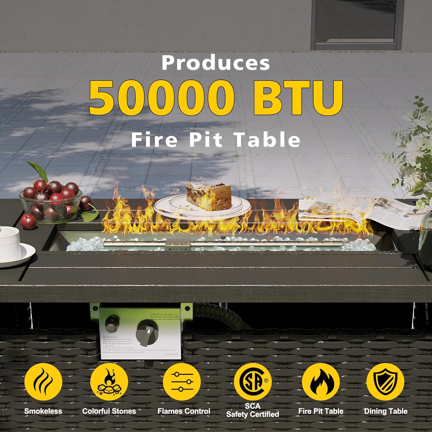 Conjunto de Móveis para Pátio  - Outdoor Furniture With Fire Pit avaliação e preço
