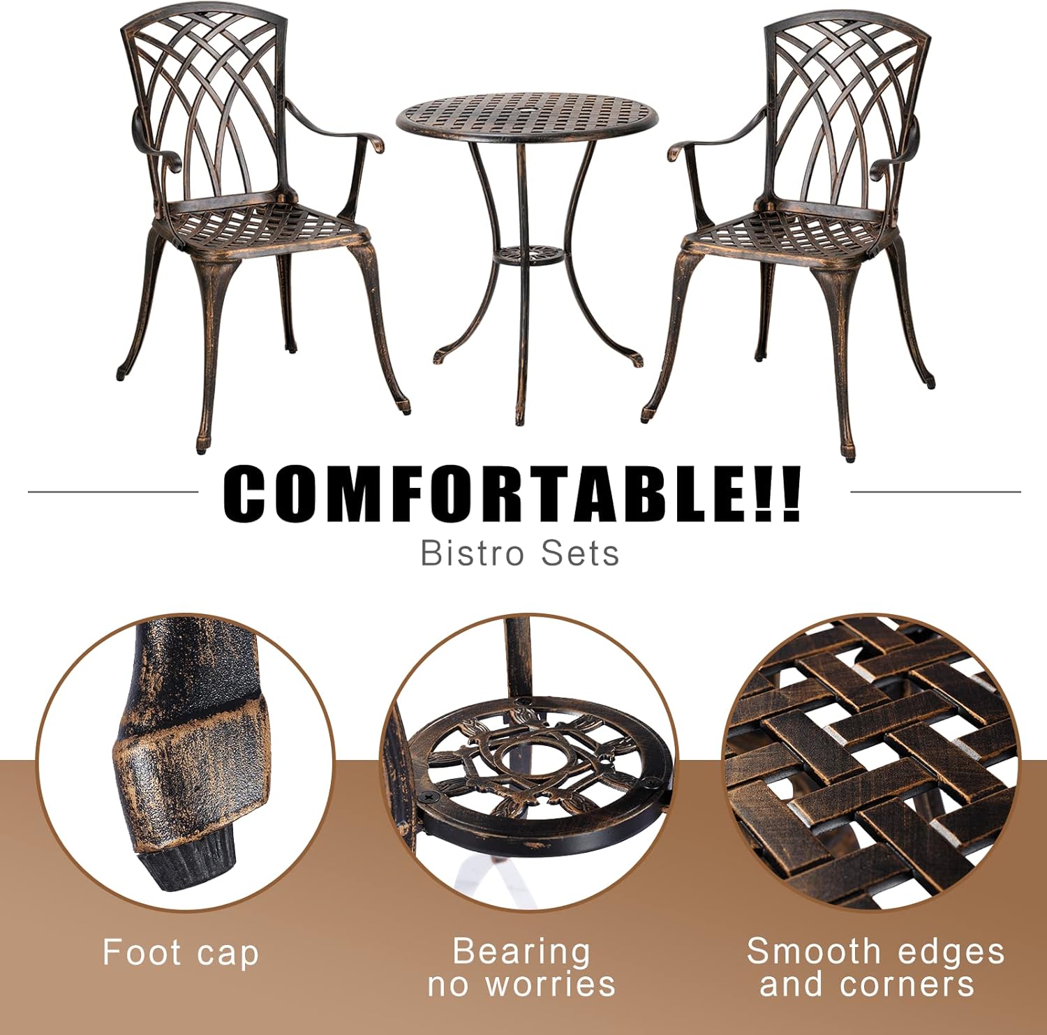 Conjunto de bistrô de 3 peças  - Outdoor Furniture Balcony avaliação e preço
