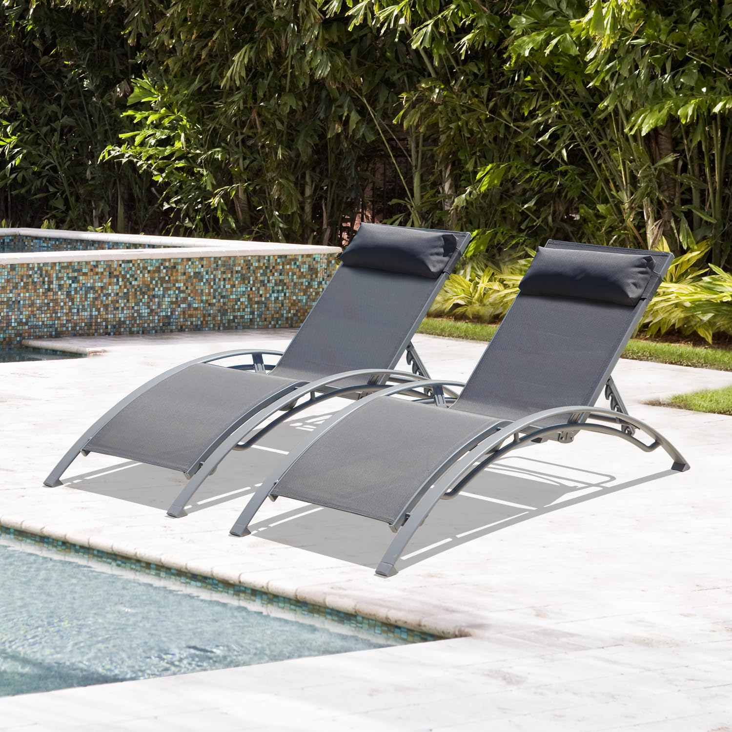 Conjunto de 2 espreguiçadeiras - Deck Chair Lounger avaliação e preço