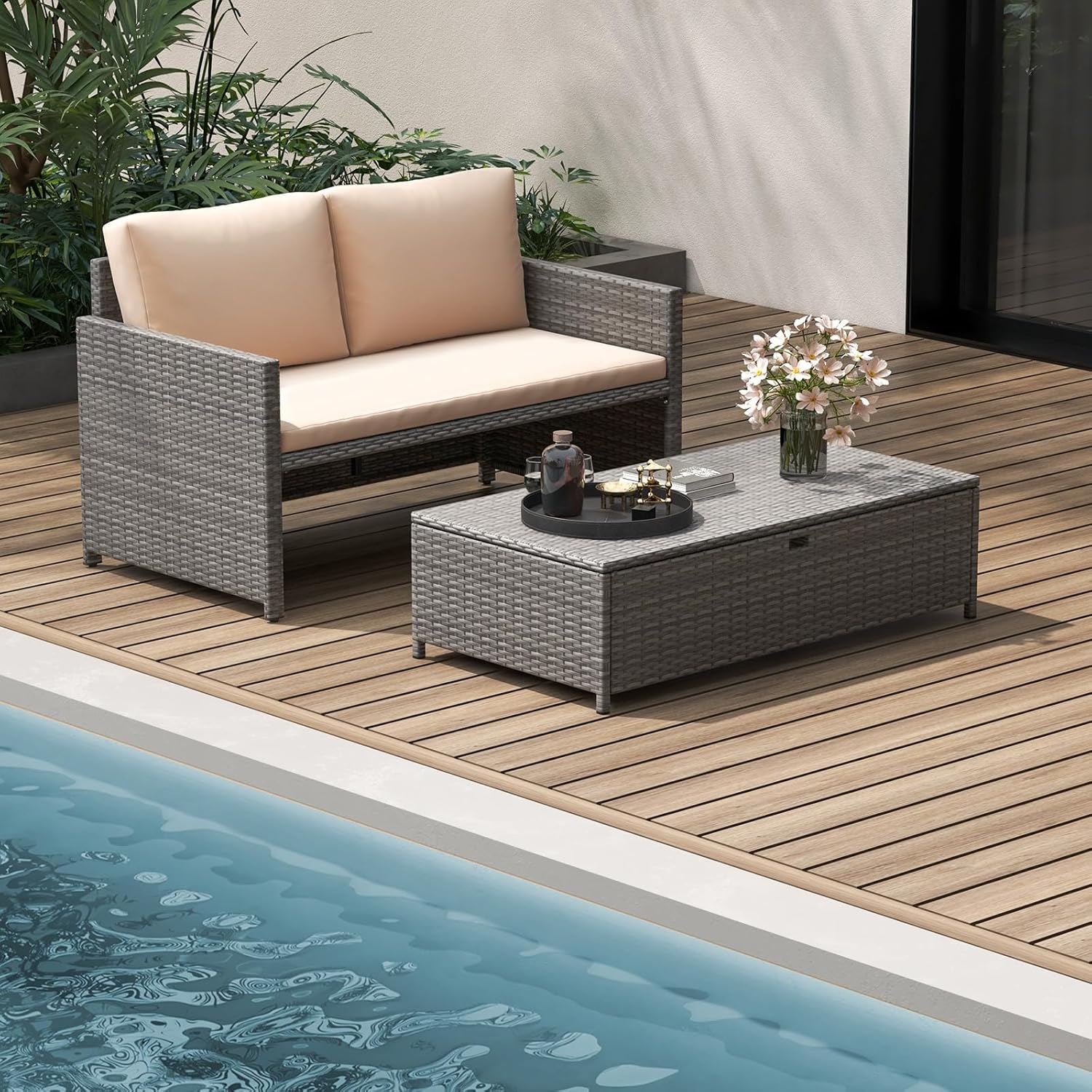 Sofá de Jardim em Vime com Alm - Outdoor Furniture Balcony avaliação e preço