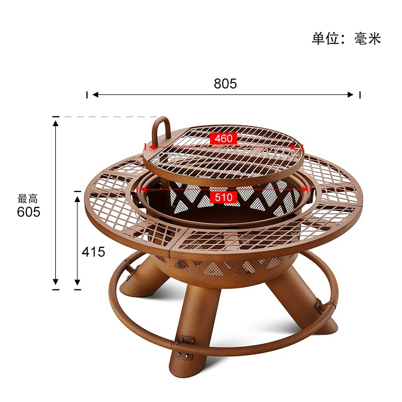 Conjunto de Churrasqueira e Me - Outdoor Furniture With Fire Pit Table avaliação e preço