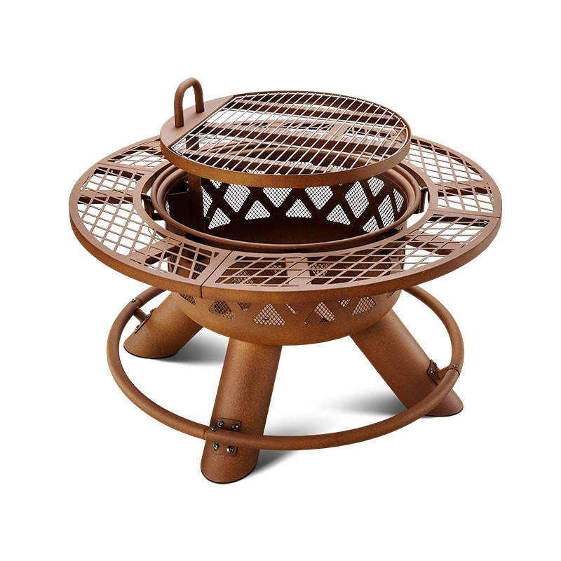 Conjunto de Churrasqueira e Me - Outdoor Furniture With Fire Pit Table avaliação e preço