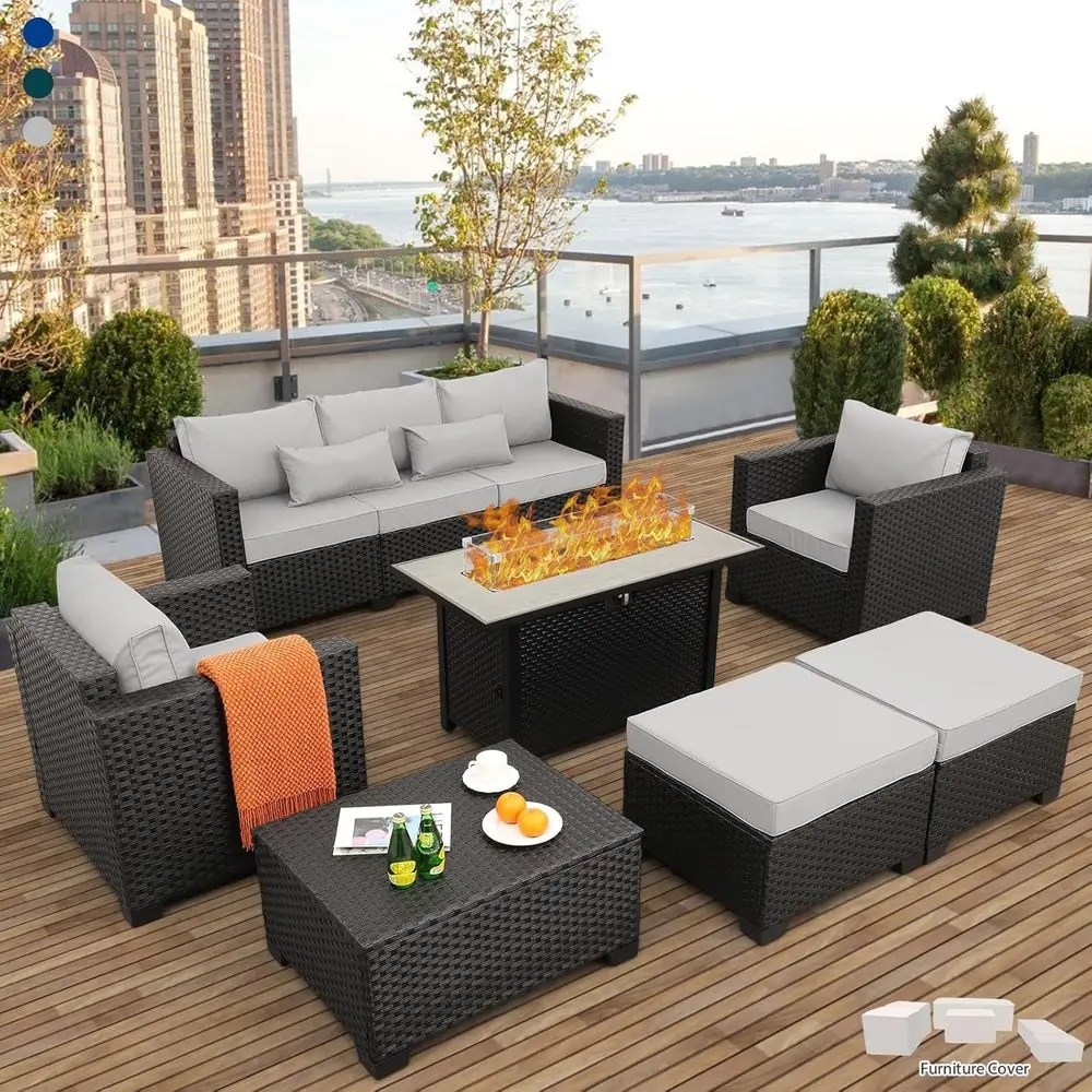 Conjunto de Móveis para Pátio  - Outdoor Furniture With Fire Pit Table avaliação e preço