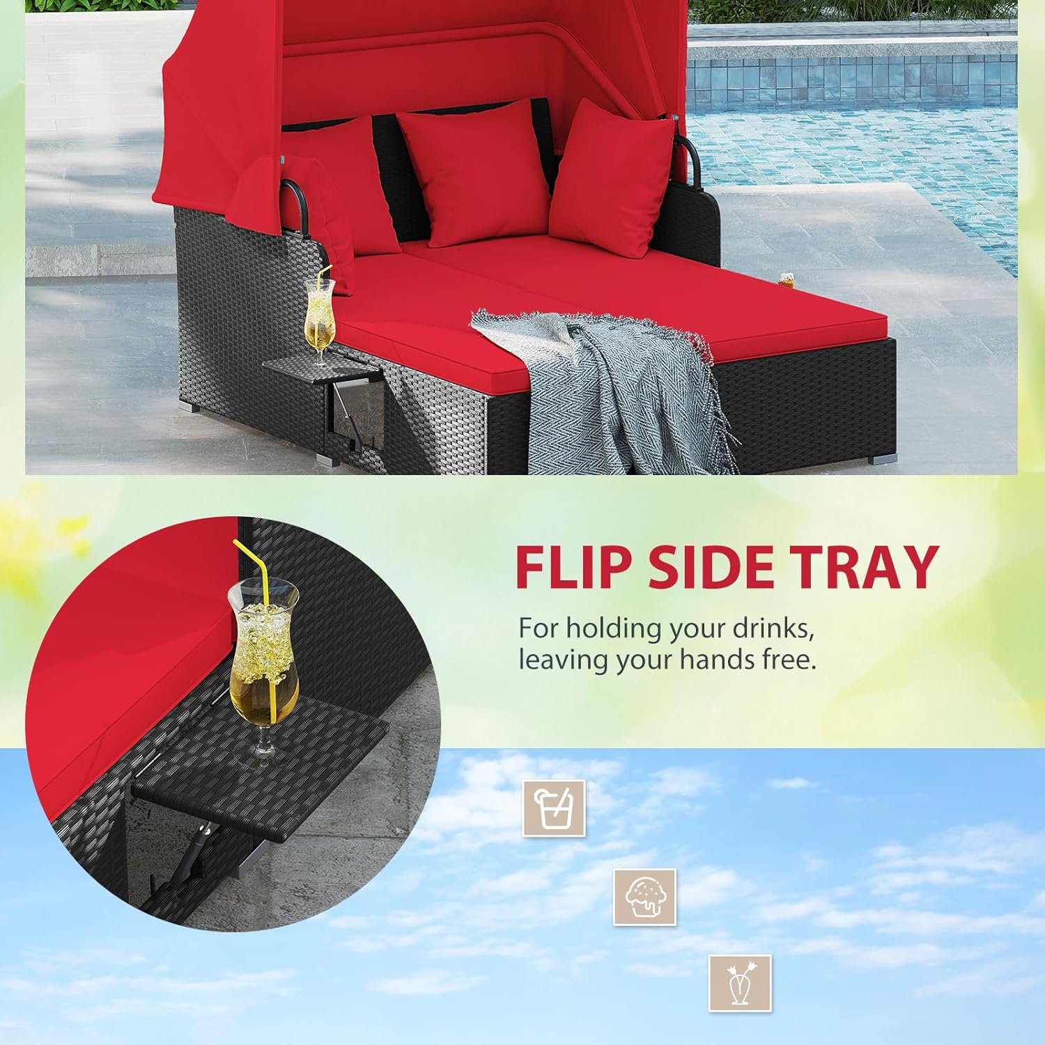 Cama de Dia ao Ar Livre para 2 - Outdoor Furniture Balcony avaliação e preço