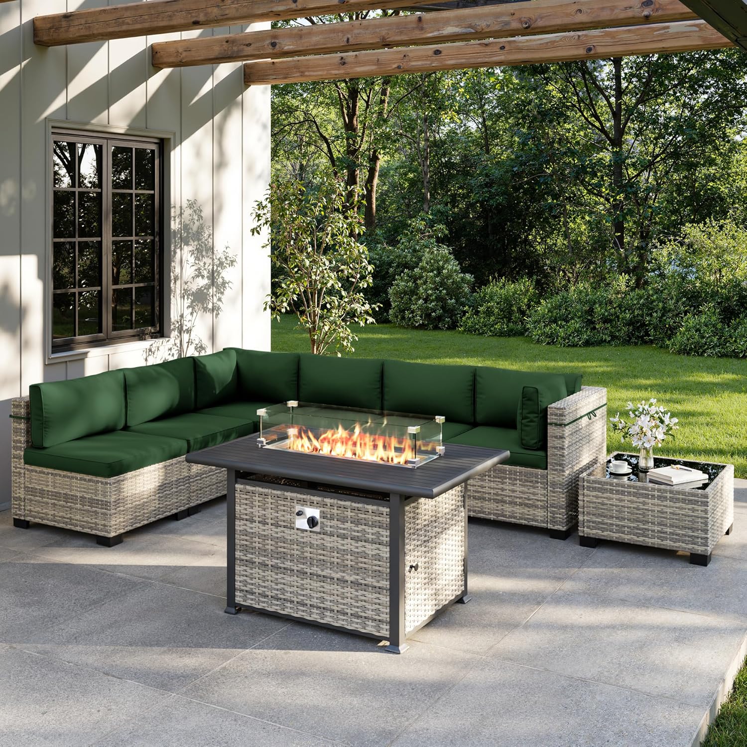Conjunto de Móveis para Pátio  - Outdoor Furniture With Fire Pit avaliação e preço