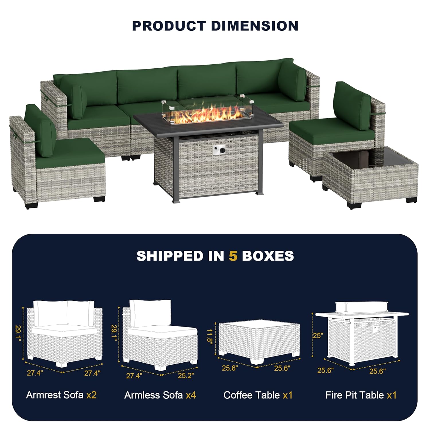 Conjunto de Móveis para Pátio  - Outdoor Furniture With Fire Pit avaliação e preço