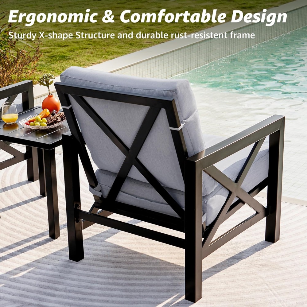 Bistro de pátio de três peças, - Outdoor Furniture One Piece avaliação e preço