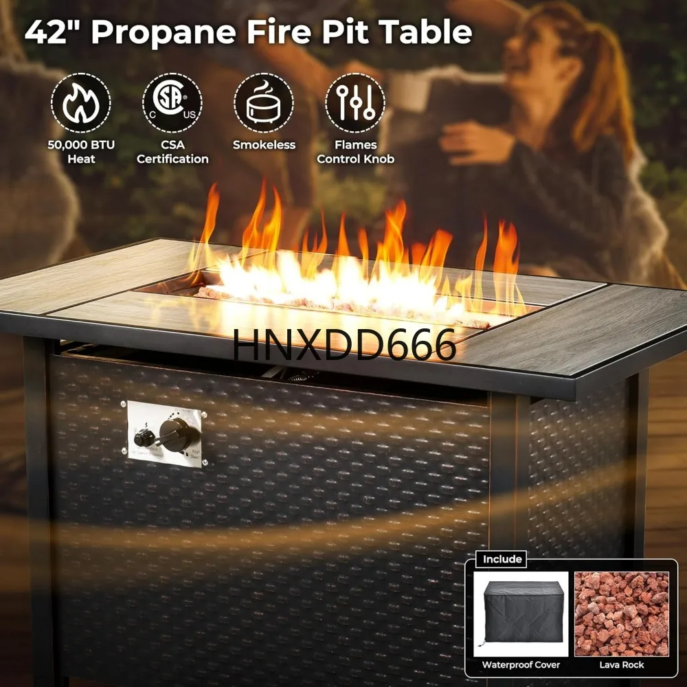 Conjunto de Móveis para Pátio  - Outdoor Furniture With Fire Pit Table avaliação e preço