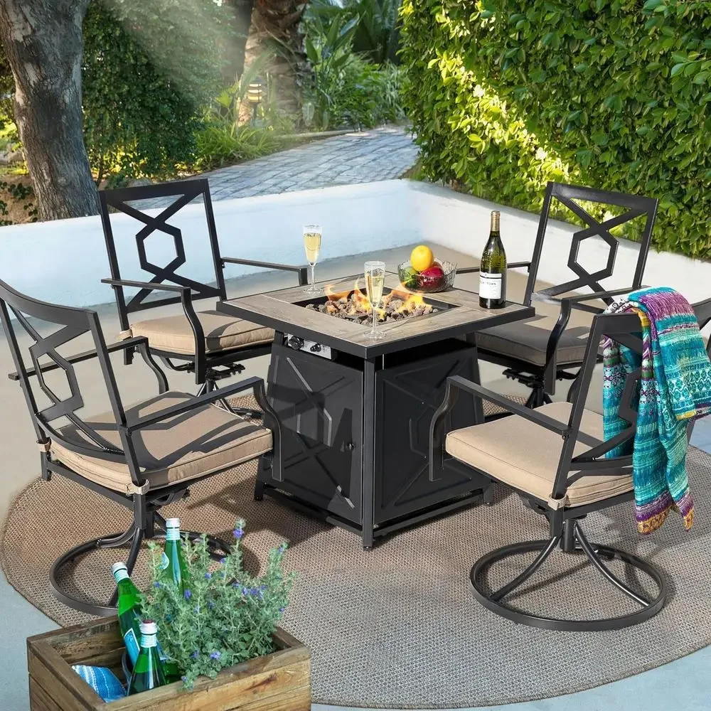 Conjunto de Móveis para Pátio  - Outdoor Furniture With Fire Pit Table avaliação e preço